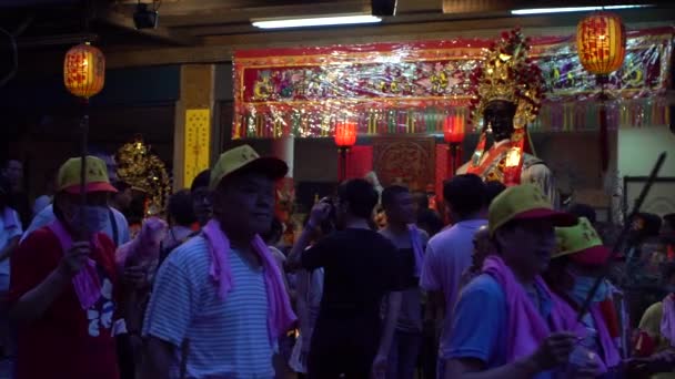 Taipei Tchaj Wan Květen 2017 Zpomalení Oslavy Boha Matsu Lidé — Stock video