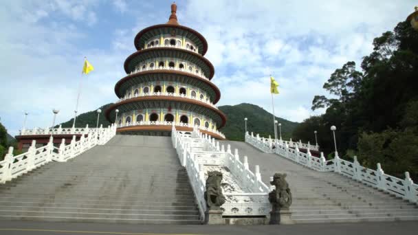 Tian Yuan Temple Tamsui Lång Pagoda Även Kallad Temple Heaven — Stockvideo