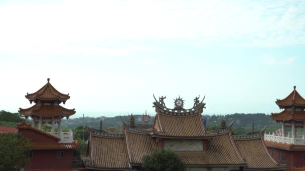 Uitzicht Het Dak Bij Tian Yuan Tempel Tamsui Dan — Stockvideo