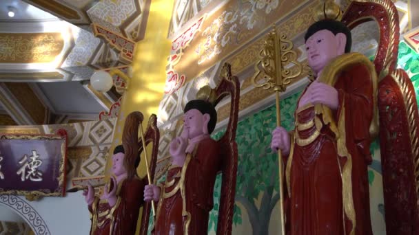 Tamsui Deki Tian Yuan Tapınağı Nın Yanında Farklı Taocu Tanrılar — Stok video