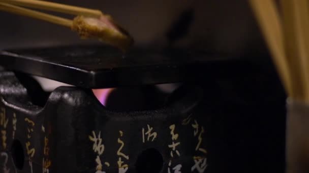 Slow Motion Deliciosa Carne Crujiente Frita Gyukatsu Con Filete Que — Vídeos de Stock