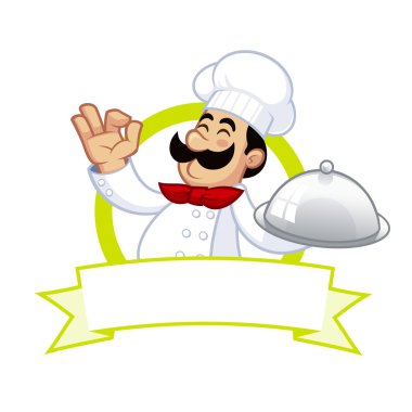 Bir aşçı güzel illüstrasyon