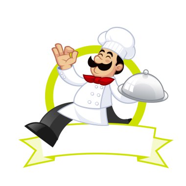 Bir aşçı güzel illüstrasyon