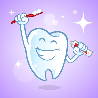 Kocaman bir gülümseme ile sempatik diş