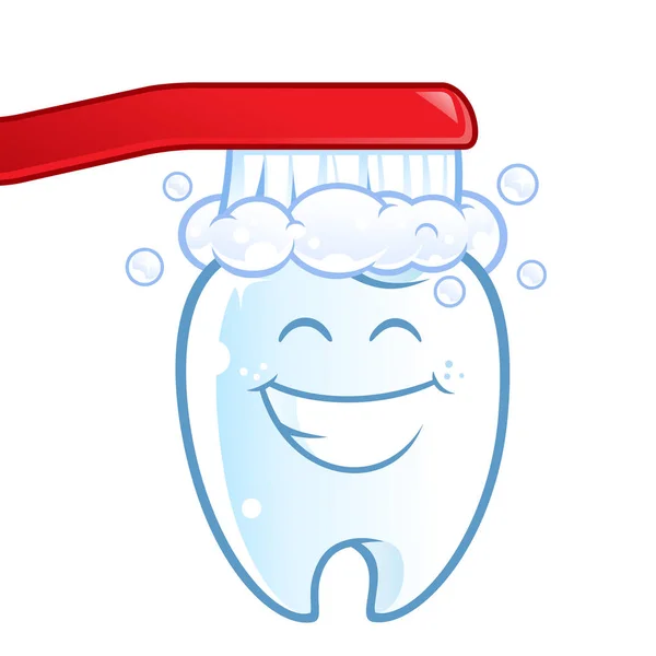 Sympatisk tand med ett stort leende — Stock vektor