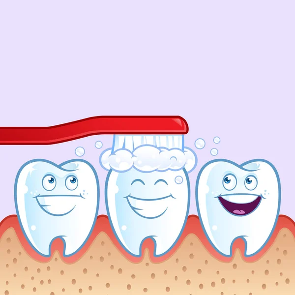 Dente simpático com um grande sorriso — Vetor de Stock