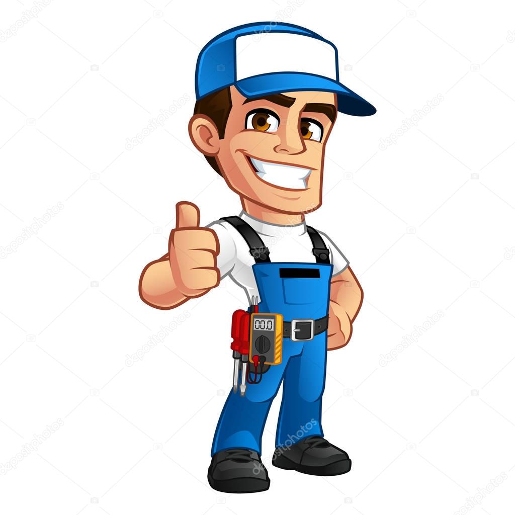 Vector illustration of an electrician