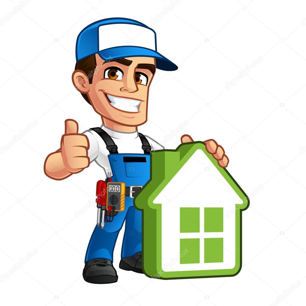 Vector illustration of an electrician