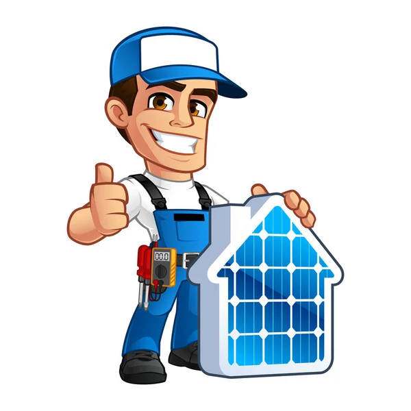Teknisyen installer-in güneş panelleri