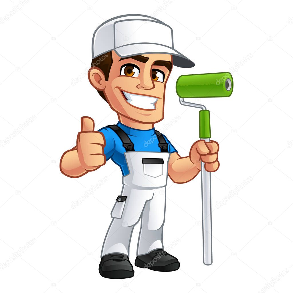 Vector illustration of a professional painter