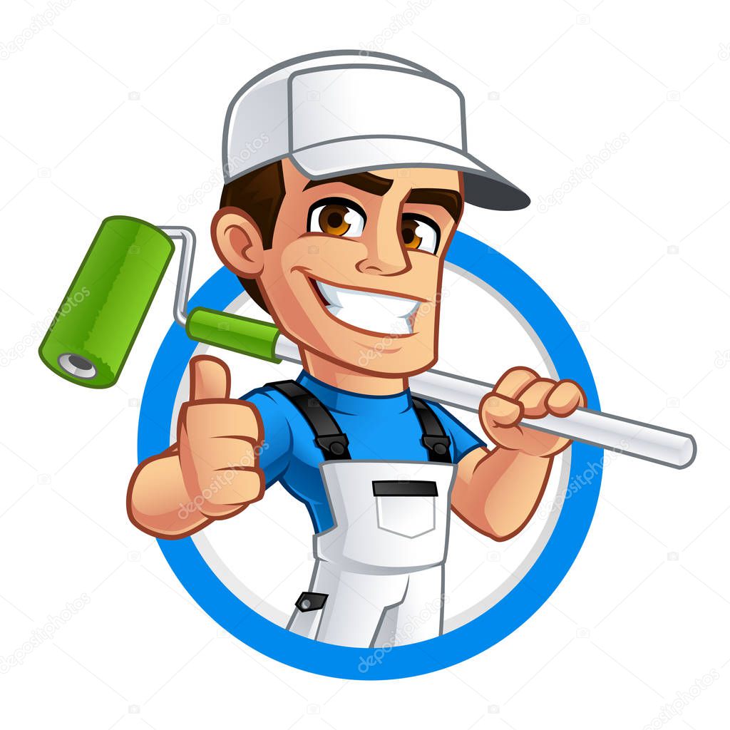 Vector illustration of a professional painter