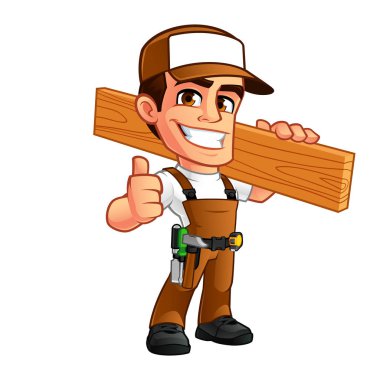 Nice carpenter with a cap clipart