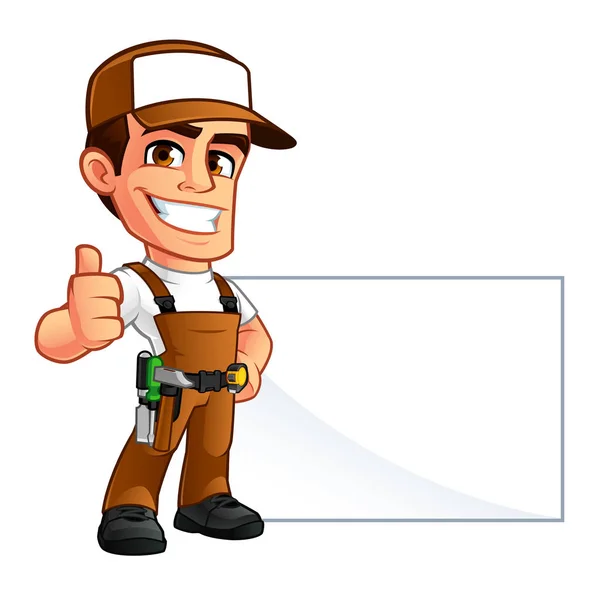 Nice carpenter with a cap — Stock Vector