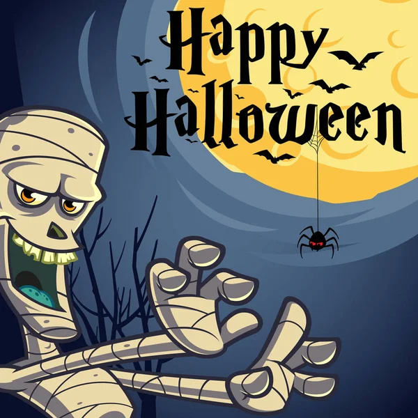 Lustige Mumie, um Halloween zu feiern — Stockvektor