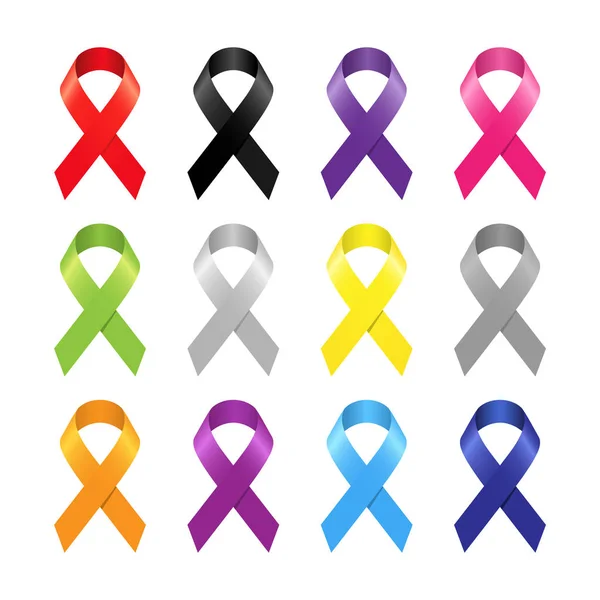 Multicolor awareness ribbon. — Stock vektor