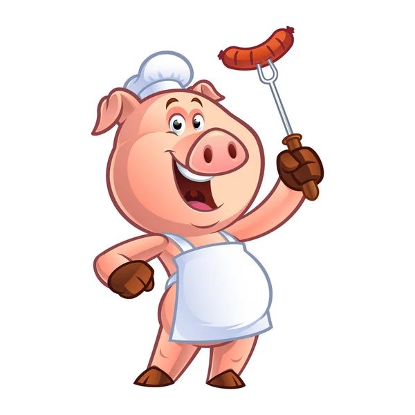 Chef de porc de bande dessinée — Image vectorielle