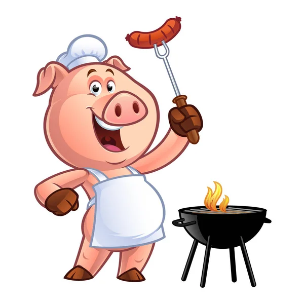 Cartoon pig chef — Stock Vector