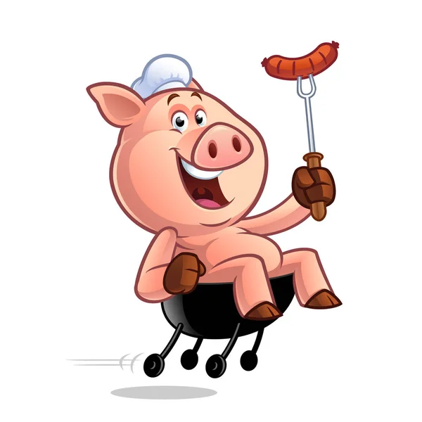 Zeichentrickschweinkoch — Stockvektor