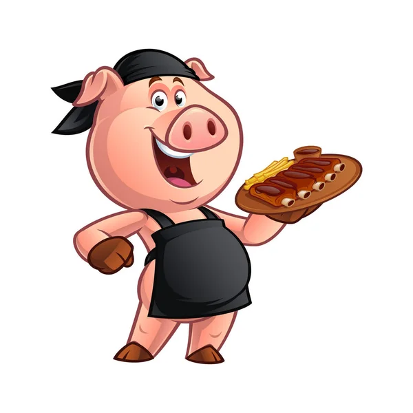 卡通猪厨师 — 图库矢量图片