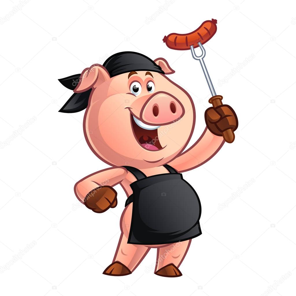 cartoon pig chef