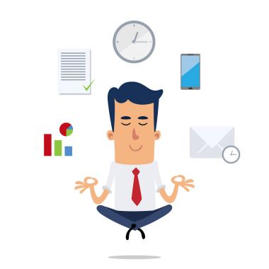 Bir yoga duruş meditasyon işadamı