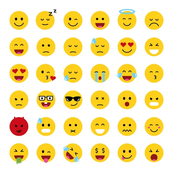 Set van leuke smiley emoticons, — Stockvector