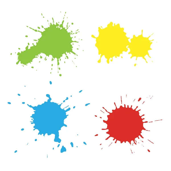 Set Paint Spots Different Colors Texture Paint Spots — Stock Vector