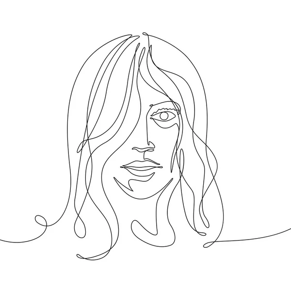 Dibujo Vectorial Una Mujer Dibujado Con Una Línea Continua — Vector de stock