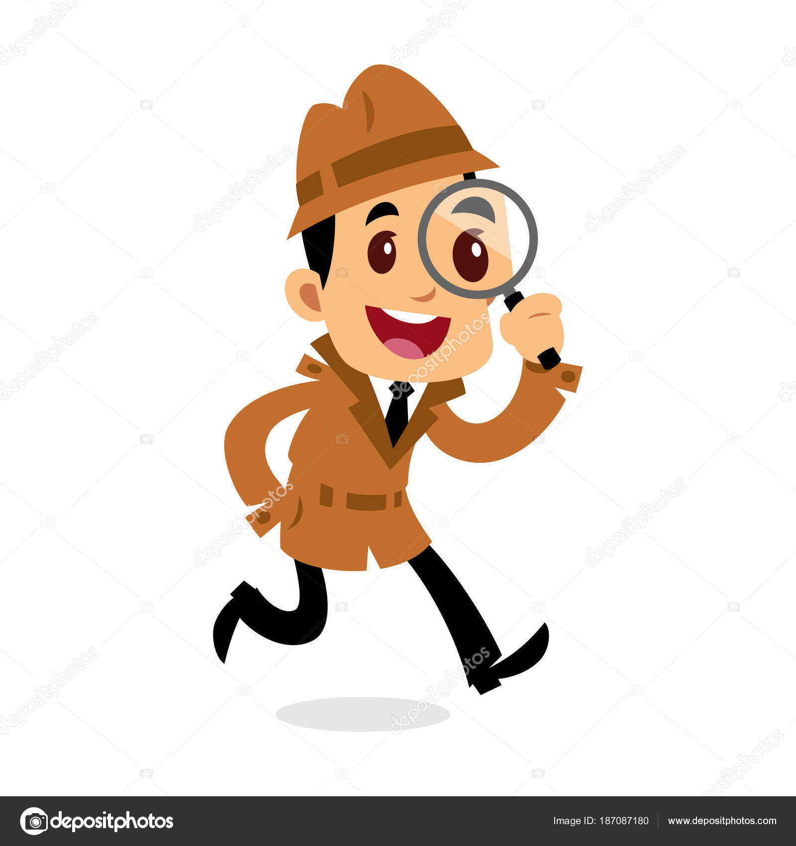 Vector Drawing Detective Man Looking Clues — Stock Vector ...