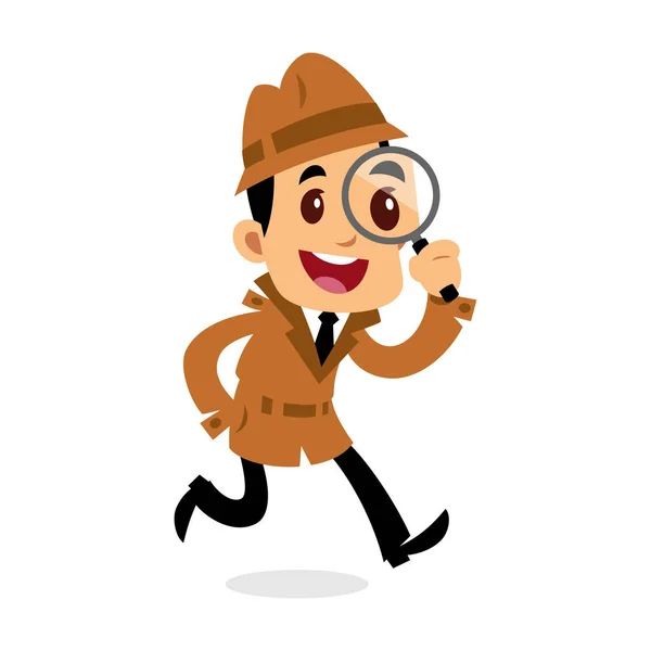 Dibujo Vectorial Detective Está Buscando Pistas — Vector de stock