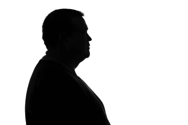 Black and white silhouette man in depression — Stock Photo, Image