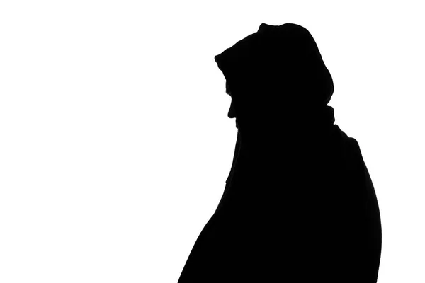 Silhouet van een dikke man in een sport jas — Stockfoto
