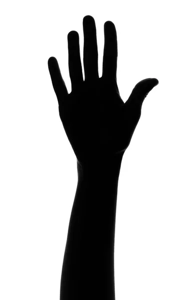 Silhouette of palm showing number — Stock Photo, Image