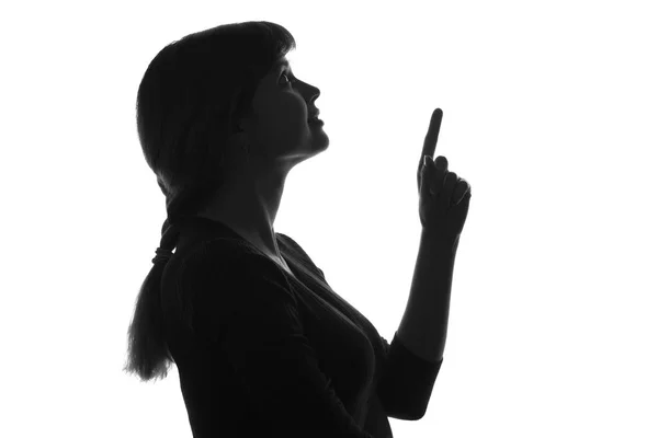 Perfil silhueta de uma mulher em fundo isolado — Fotografia de Stock