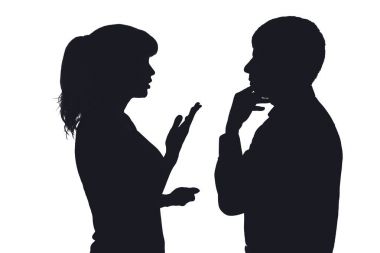 Birkaç aile sorunları tartışmaya silüeti