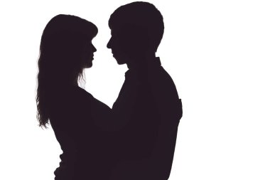 adam ve aşık kadın silüeti
