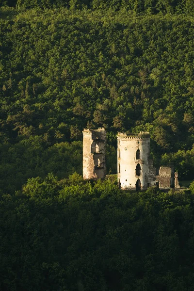 ruin of the old castle in the hilly valleys, travel, historical