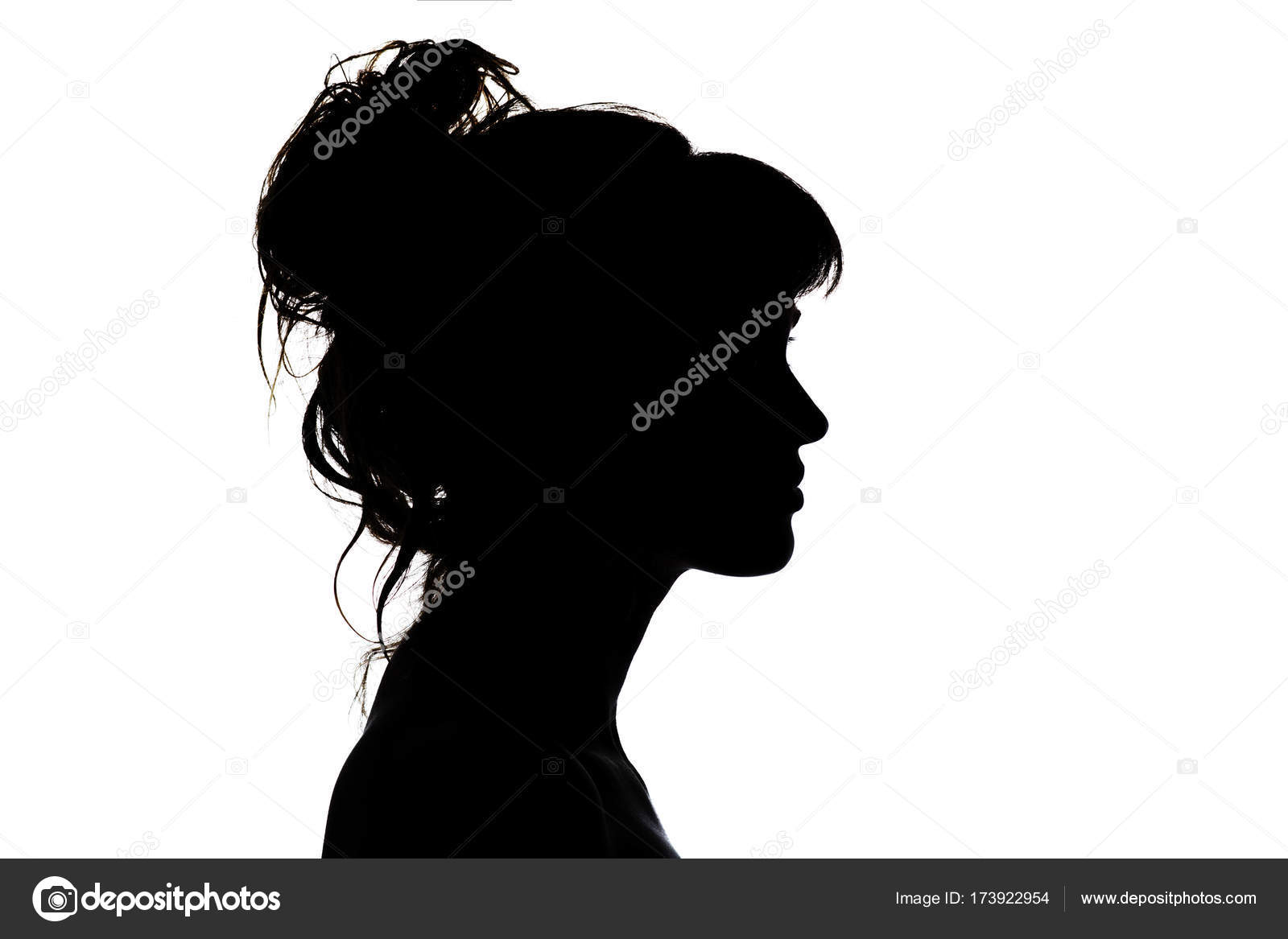 Silhouette of Beautiful Profile of Female Head Concept Beauty and Fashion  Stock Photo - Image of background, people: 104070290