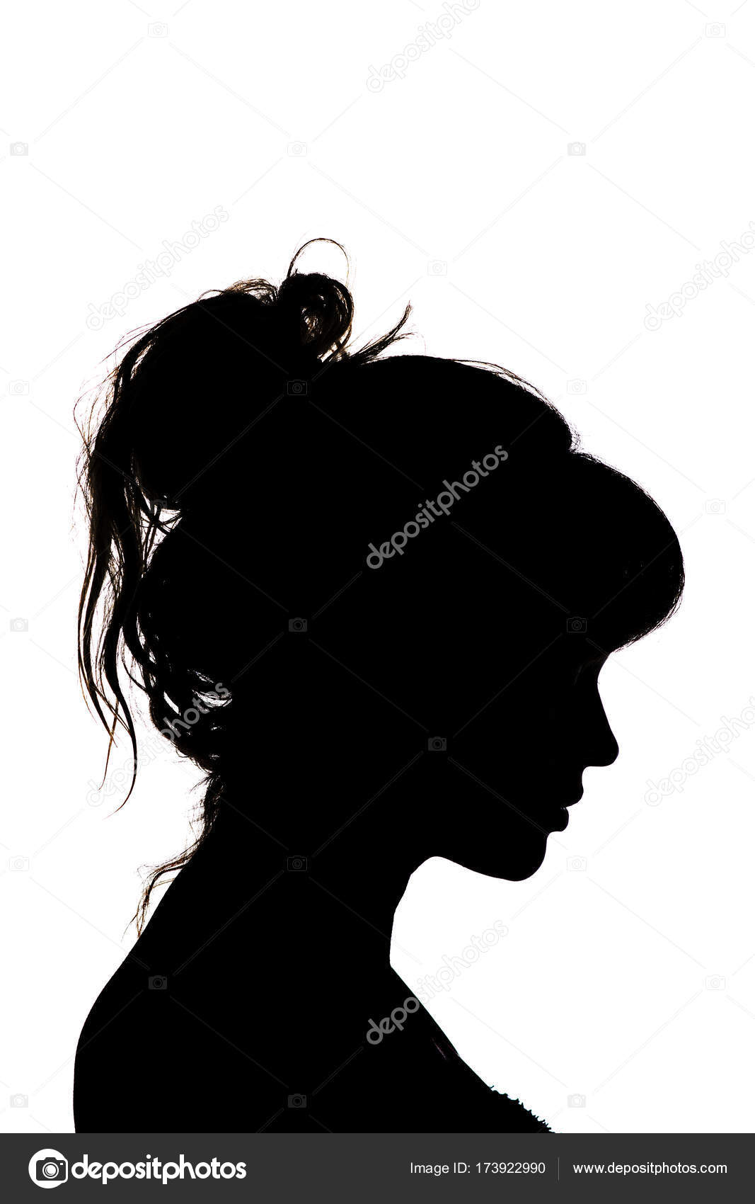 Silhouette of beautiful profile of female head concept beauty and fashion  Stock Photo by ©fantom_rd 173922990