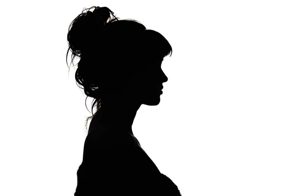 Silhouette de beau profil de la tête féminine concept beauté et mode — Photo