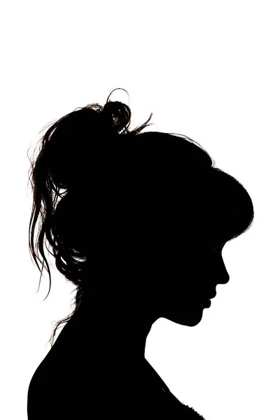 Silhouette of beautiful profile of female head concept beauty and fashion — Stock Photo, Image