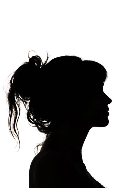 Silhouette de beau profil de la tête féminine concept beauté et mode — Photo