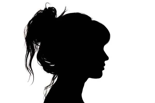 Silhouet van mooie Profiel van vrouw gezicht concept schoonheid en mode — Stockfoto