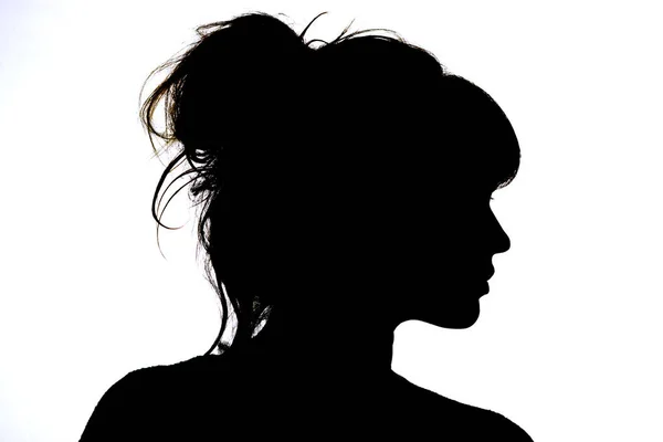 Silhouet van mooie Profiel van vrouw gezicht concept schoonheid en mode — Stockfoto