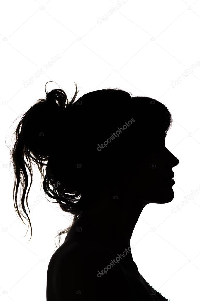 silhouette of beautiful profile of female head concept beauty and fashion