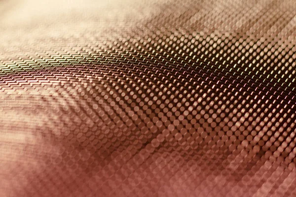 Metalowa siatka tekstura tło, wzór materiału, różowy pomarańczowy kolor gradient — Zdjęcie stockowe