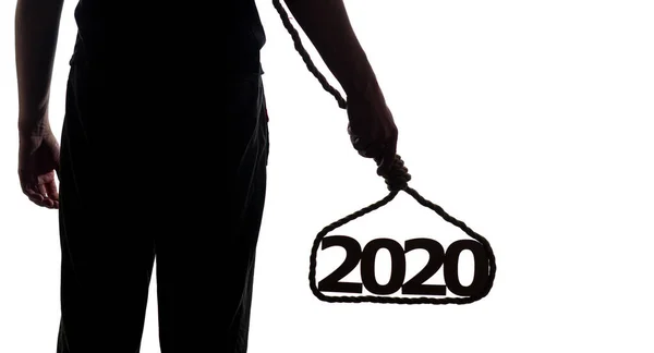 배경에 번호가 고리를 남자의 2020 — 스톡 사진