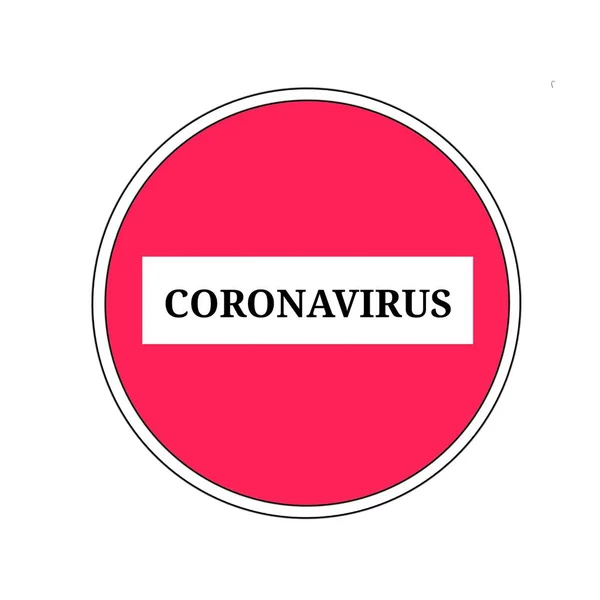 Las Palabras Coronavirus Signo Stop — Foto de Stock