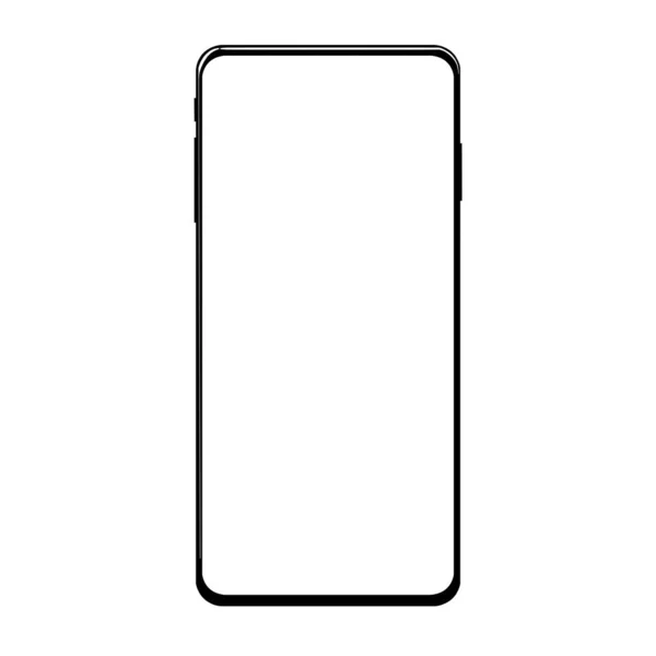 Illustration of the latest generation of smartphone, phone without borders inside white color.