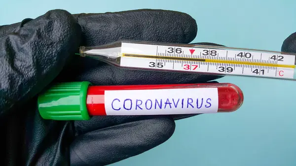 Tubi Vuoto Covid Coronavirus Lavoro Medico Con Campioni Sangue Nel — Foto Stock